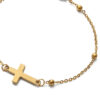 2023 Extension Chain Stainless Steel Rosary Bracelet Silver Adjustable Cross Pendant Bracelet