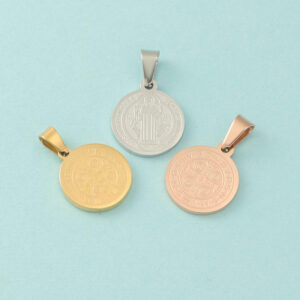 ba66564958f6c906fef6a7db12aad8fc_Hb7892becc6db43839086dca0f96325ffi_avif=close&webp=close KOMI DIY Saint Benedict Geometric Circular Corrosion Cross Beads Titanium Steel Pendant