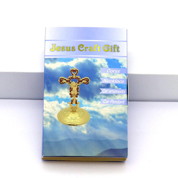 Hot Sale Cross Crafts Wholesale Jesus Christian Catholic Desktop Decoration Metal Religious Jewelry Crafts Ornaments
