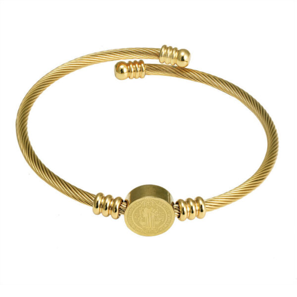 be1d62fbb1b4c05f35fbb11a3ec8abee_H61b2211c0e59494a9585df255ffc0cdei_avif=close&webp=close Komi Stainless Steel Adjustable Opening Bracelet Religious Priest Bracelet Women's Hand Jewelry