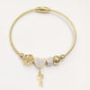 Komi 18K Gold Stainless Steel With Diamond Beaded Key Bracelet Titanium Steel Heart Diamond Bracelet Jewelry