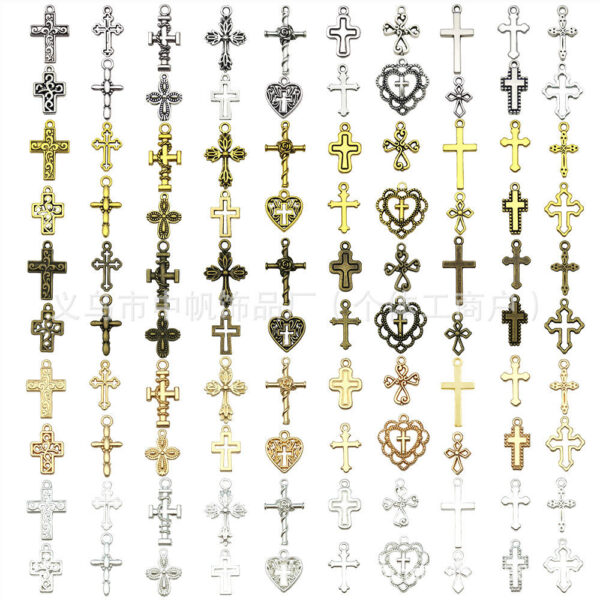 be95c095a6fae581e7ed5f8167af9388_H8ae4bba0dcd34051a0b8639ee6a3ae52g_avif=close&webp=close KOMI Silver Gold Plated Mixed Crosses Charms Pendants Jewelry Findings for DIY Keychain Bracelet Necklace Accessories