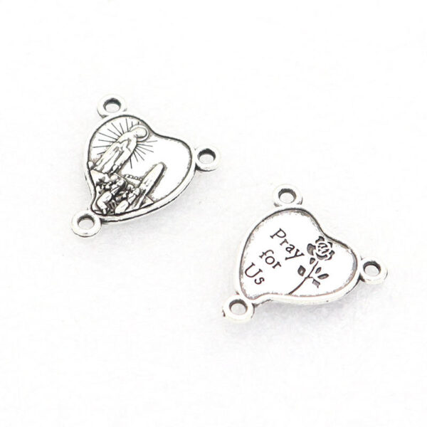 Religious Jewelry Pendant Medal Alloy Triangle Accessories Catholic Charm Religious Prayer Beads DIY Manual Connector