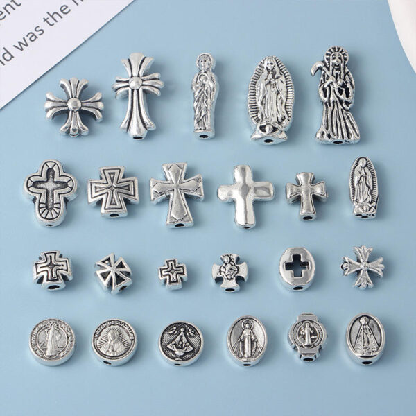 c31ad8b22244508c465d2ebb7cb23140_H7a64fd92182144b1851ba621e7b1acdeR_avif=close&webp=close KOMI Cross Knight Madonna Alloy Beaded Collection Handmade DIY Bracelet Necklace Material Pendant Accessories