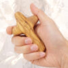 Olive Wood Hand-held Cross Religious Ornament Carving Wooden Church Cross Easter Supplies Ornament
