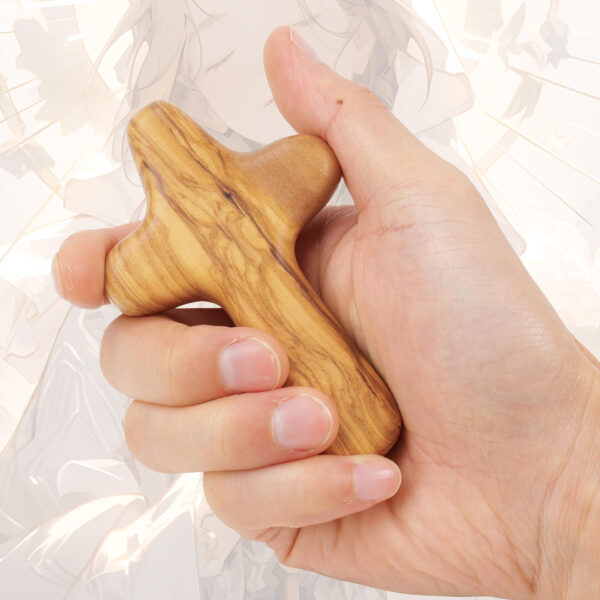 Olive Wood Hand-held Cross Religious Ornament Carving Wooden Church Cross Easter Supplies Ornament