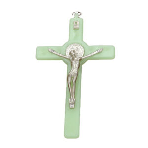 KOMI Wall Hanging Ornaments 15cm Luminous Plastic Cross Rosary Pendant Accessories for Home Decoration Crafts Jewelry Parts