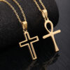 c5bf8127bc31f035c55000e2d4799efb_Hbec04bde9e2345beac83e5515c11dc1f4_avif=close&webp=close Dreamwork Fashion Stainless Steel Cross Pendant Necklace Set Titanium Steel Lover's Necklaces Coat Chain Accessories