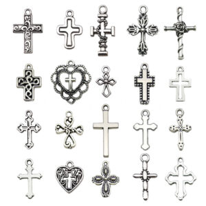 KOMI Silver Gold Plated Mixed Crosses Charms Pendants Jewelry Findings for DIY Keychain Bracelet Necklace Accessories