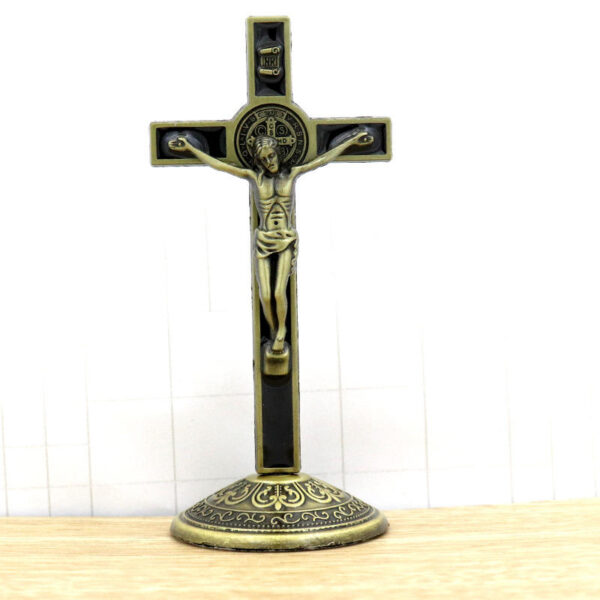 Crucifix Jesus Christ Cross Statue Figurine for Car Home Chapel Decor Figurines Decoration Crafts Miniatures Ornament
