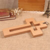 KOMI Hand Hold Beech Wood Cross Wall Hanging Wooden Cross Religious Spiritual Hollow Cross for Church Decoration Crafts Gifts