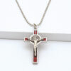 Religious Jesus Cross Metal Pendant Jewelry Christian Catholic Jesus Cross Necklace Jewelry Wholesale