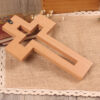 KOMI Hand Hold Beech Wood Cross Wall Hanging Wooden Cross Religious Spiritual Hollow Cross for Church Decoration Crafts Gifts