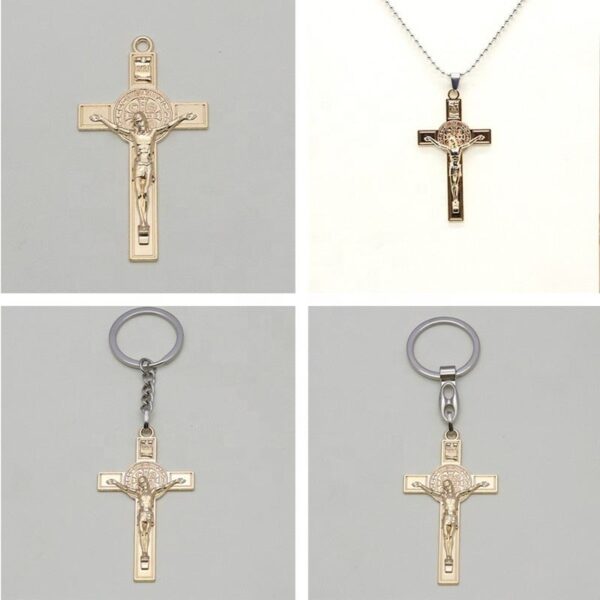 d358f5f247074f10aef84de797390e9b_H92167546db3d4f6c87ab544dd078cf62r_avif=close&webp=close Dreamwork Religious St.Benedict Crucifix Cross Pendant Necklace Keychain Jewelry Accessories Business Promotion Craft Gift