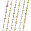 Komi 2 m Stainless Steel Cross Chain Electroplated 18K Gold Color Preserving Titanium Steel Chain DIY Accessories