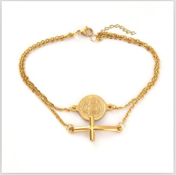 Fashion Delicate Hot Sale Simple Stainless Steel Cross Bracelet Women's Small Bracelet Jesus Easter Gift
