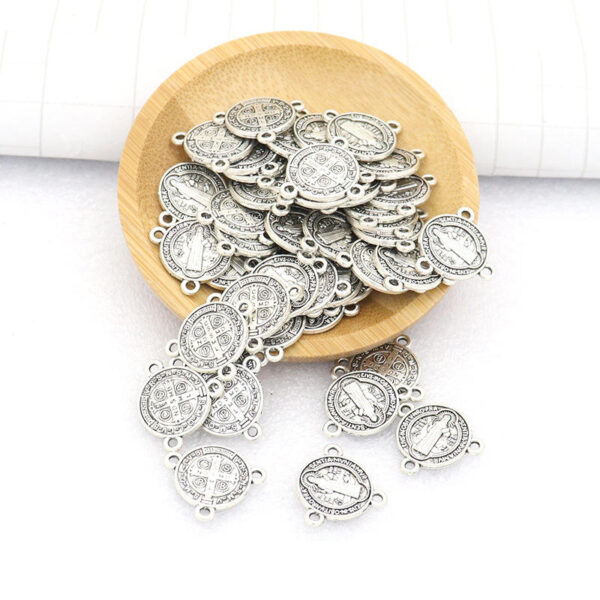 Religious Jewelry Pendant Medal Alloy Triangle Accessories Catholic Charm Religious Prayer Beads DIY Manual Connector