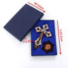 2023 Brown Small Cross for Craft 3d Jesus Crucifix Rhinestone Metal Crosses