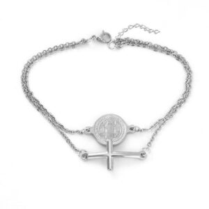Fashion Delicate Hot Sale Simple Stainless Steel Cross Bracelet Women's Small Bracelet Jesus Easter Gift