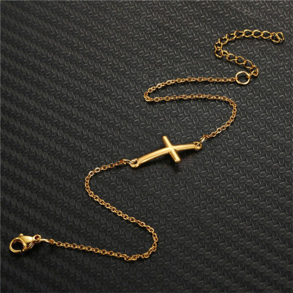 Fashion Delicate Hot Sale Simple Stainless Steel Cross Bracelet Women's Small Bracelet Jesus Easter Gift