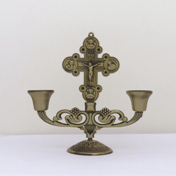 Wholesale European and American Metal Candle Holders Ornaments Home Desktop Metal Religious Cross Craft Ornaments