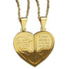 KOMI Stainless Steel Necklace for Women Men Couples Gift Gold Heart Heart Pendant Jewelry