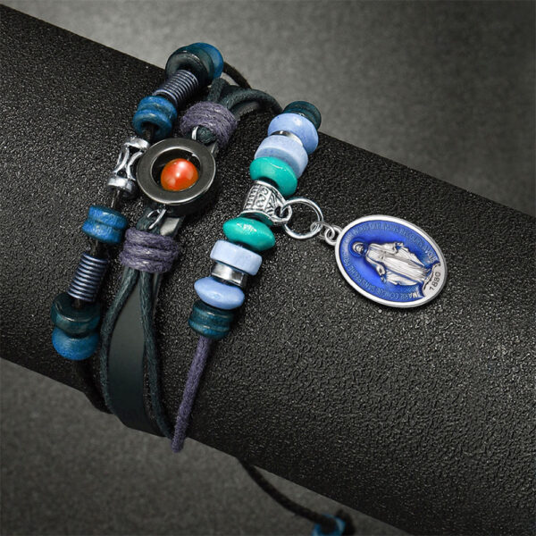 db11cd23f24b7ba00cdfd3d423a89197_H776a4f1c2ebe4d1db5df2d74badd7463k_avif=close&webp=close KOMI Blue Painting Religious Icon Oval Miraculous Medal Charm Pendants for Rosary Necklace Bracelet Earrings Making Accessories