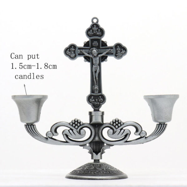 Wholesale European and American Metal Candle Holders Ornaments Home Desktop Metal Religious Cross Craft Ornaments