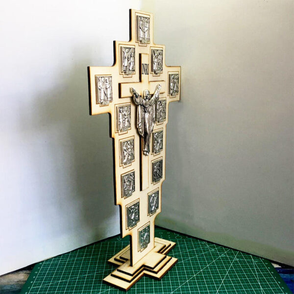 Komi Solid Wood Carving Zinc Alloy Relief 14 Accessories Wall Hanging Standing Dual-purpose Decoration