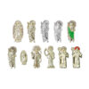 KOMI New Madonna Painted Gold and Silver Nails Decorated with Alloy Diamonds Accessories