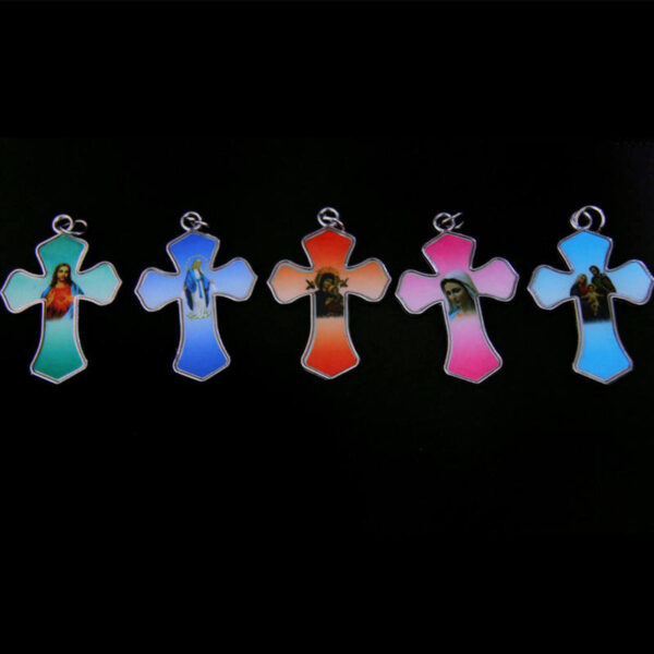 e13b90d54b9461e674f2919c5cb2fe65_H79710a8cfa9a4ad9964244187841146aI_avif=close&webp=close KOMI Colored Maps Jesus Virgin Mary Portrait Cross Pendants Double Figure Maps Cross Charms for Religious Jewelry Accessories