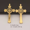 Wholesale Gold Plated St.Benedict Crucifix Cross Pendant Necklace Keychain Religious Jesus Cross Craft Gifts for Men