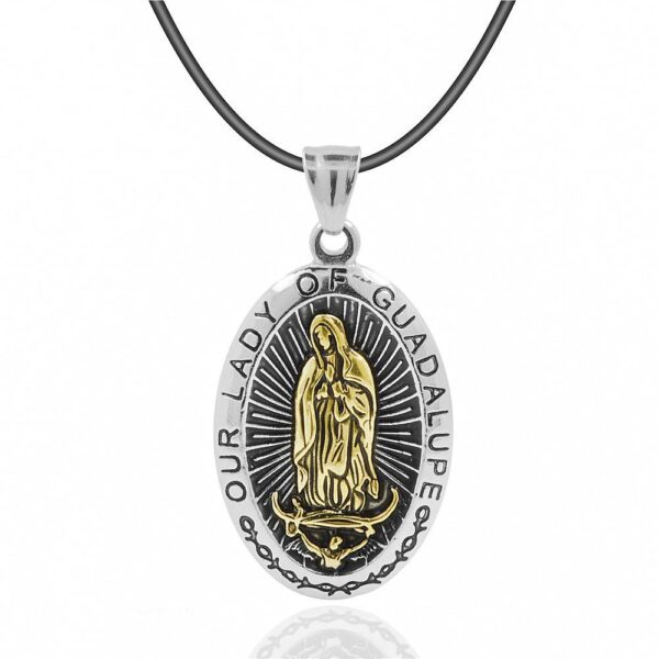 e6feb63d31f29cfdd573bf358d3bd113_Hee7d25b8ecb84754aadfc0b80c55670bz_avif=close&webp=close KOMI Wholesale Simple Virgin Mary Pendants 316L Stainless Steel Coin Titanium Steel Oval Medal Necklace Pendant Accessories