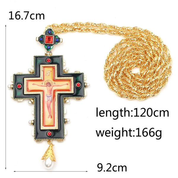 eaca86fa1bfb60f863aa134f7e600610_H505a426b43b8433cb7584be12631a301W_avif=close&webp=close KOMI Religious Rhinestone Pearl Large Crown Jesus Portrait Cross Pendant Necklaces for Women Jewelry Gifts