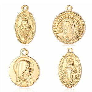Komi Virgin Mary French Vintage Titanium Steel Pendant Cross Diy Accessories Goddess Stainless Steel Pendant