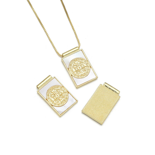 ec15291c257c62bc1c76b4d6c6edfca2_H4a50992d63de4386baf6b176288fbc11z_avif=close&webp=close KOMI Natural Shell Copper Plated 18k Square Virgin Mary Cross Pendant Necklace