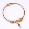 Komi 18K Gold Stainless Steel With Diamond Beaded Key Bracelet Titanium Steel Heart Diamond Bracelet Jewelry
