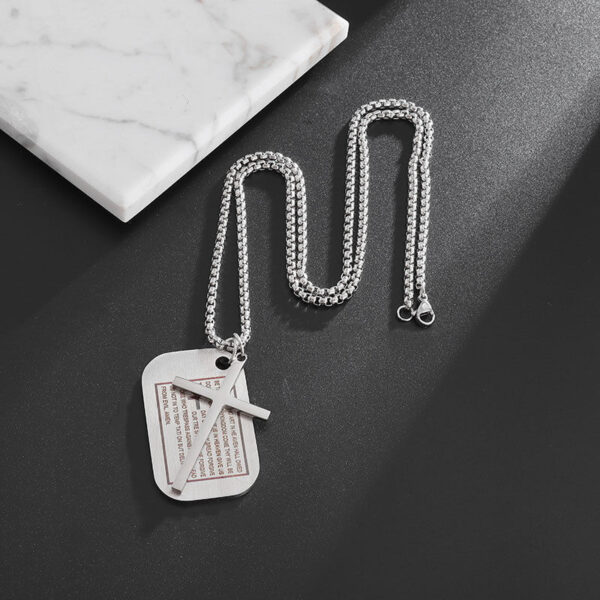 edd4fdd2dfca50bd954d6f335b6a2599_H12426095a956445a8c8a31559e50464es_avif=close&webp=close "KOMI Titanium Steel Jewelry Stainless Steel Hangtag Cross Pendant Necklace for Men Cross Necklace for Boys Gift "