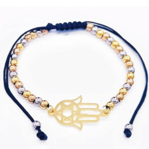 KOMI 2024 New 4mm Gold Steel Rose Three Color Beaded Hand Rope Stainless Steel Straight Bead Diy Braided Rope Bracelet