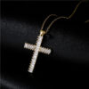 2024 High Quality Diamond Christian Religion Jewelry Gold Plated Stainless Steel Chain Micro Pave Cross Pendant Necklace