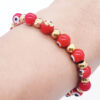 KOMI Stainless Steel Beaded Bracelet Glass Eye Bead Bracelet Diy Stretch Rope Bracelet