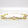 KOMI 14K Gold Plated Cubic Zirconia Dainty Tennis Bracelet Zircon Virgin Mary Bracelet for Women Gold Bracelets Bangle for Women