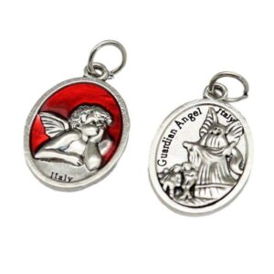 KOMI Enamel Yellow Blue Red Guardian Angels Silver Charm Pendants for Necklace Keychains Bracelet Earrings Crafts Accessories