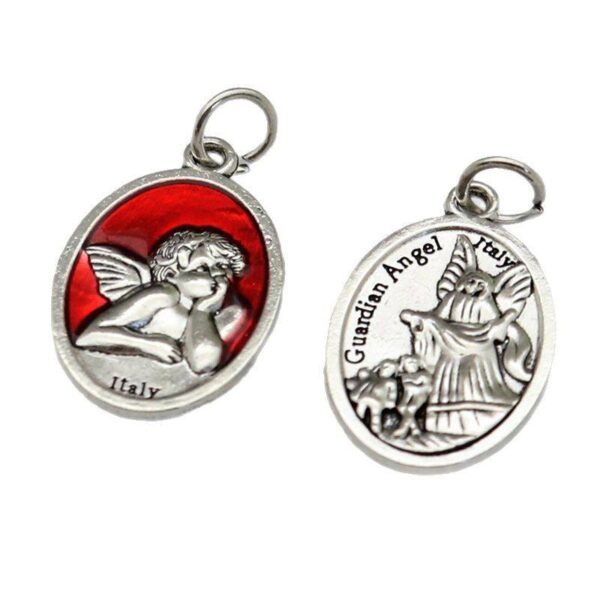 KOMI Enamel Yellow Blue Red Guardian Angels Silver Charm Pendants for Necklace Keychains Bracelet Earrings Crafts Accessories