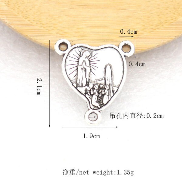Religious Jewelry Pendant Medal Alloy Triangle Accessories Catholic Charm Religious Prayer Beads DIY Manual Connector