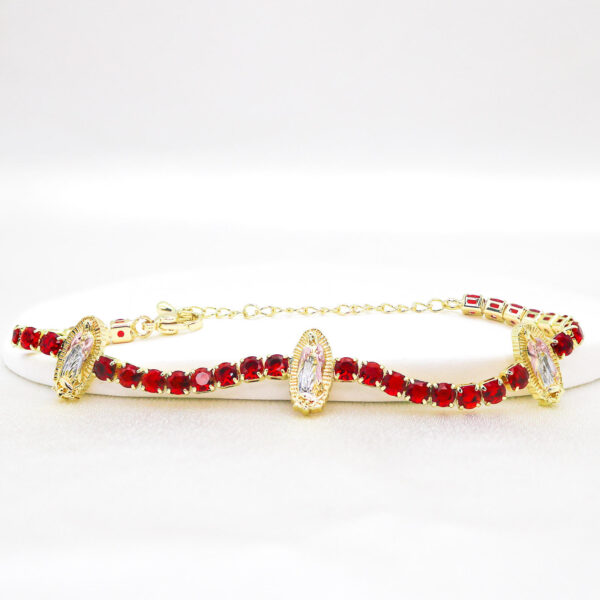 KOMI 14K Gold Plated Cubic Zirconia Dainty Tennis Bracelet Zircon Virgin Mary Bracelet for Women Gold Bracelets Bangle for Women