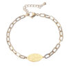 KOMI 2024 New Virgin Mary Stainless Steel Bracelet Shaped Cross with Geometric Paper Clips Bracelet