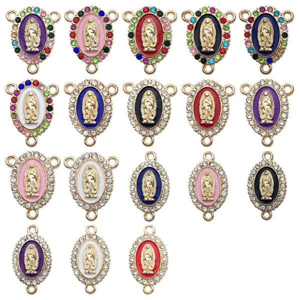 Komi Madonna Pendant 16X20mm Drip Oil Double Hole Bracelet Accessory Earrings Creative Diy Bracelet Necklace Pendant