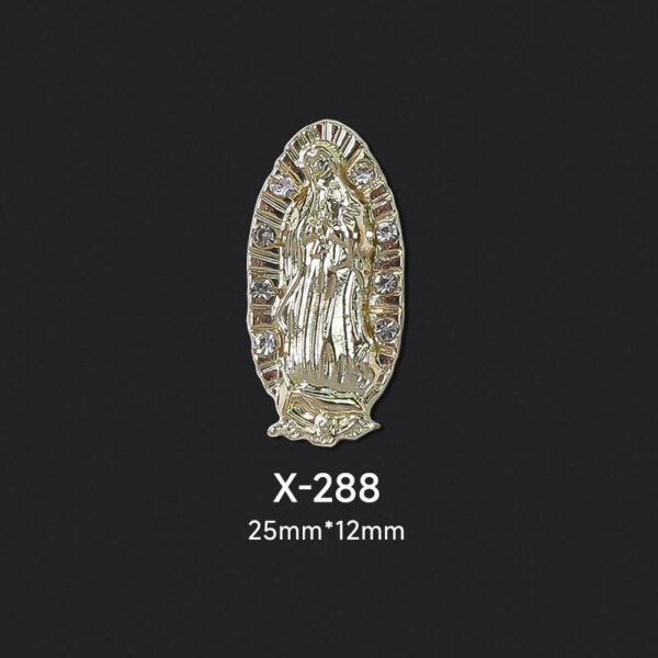 KOMI New Madonna Painted Gold and Silver Nails Decorated with Alloy Diamonds Accessories