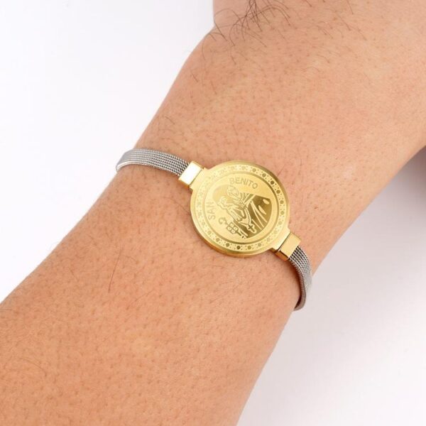 Komi Stainless Steel Virgin Mary Open Bracelet South American Guadalupe Bracelet Jewelry